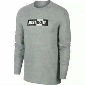 Nike Sportswear “Just Do It” Long-Sleeve T-Shirt Grey Heather Men's M